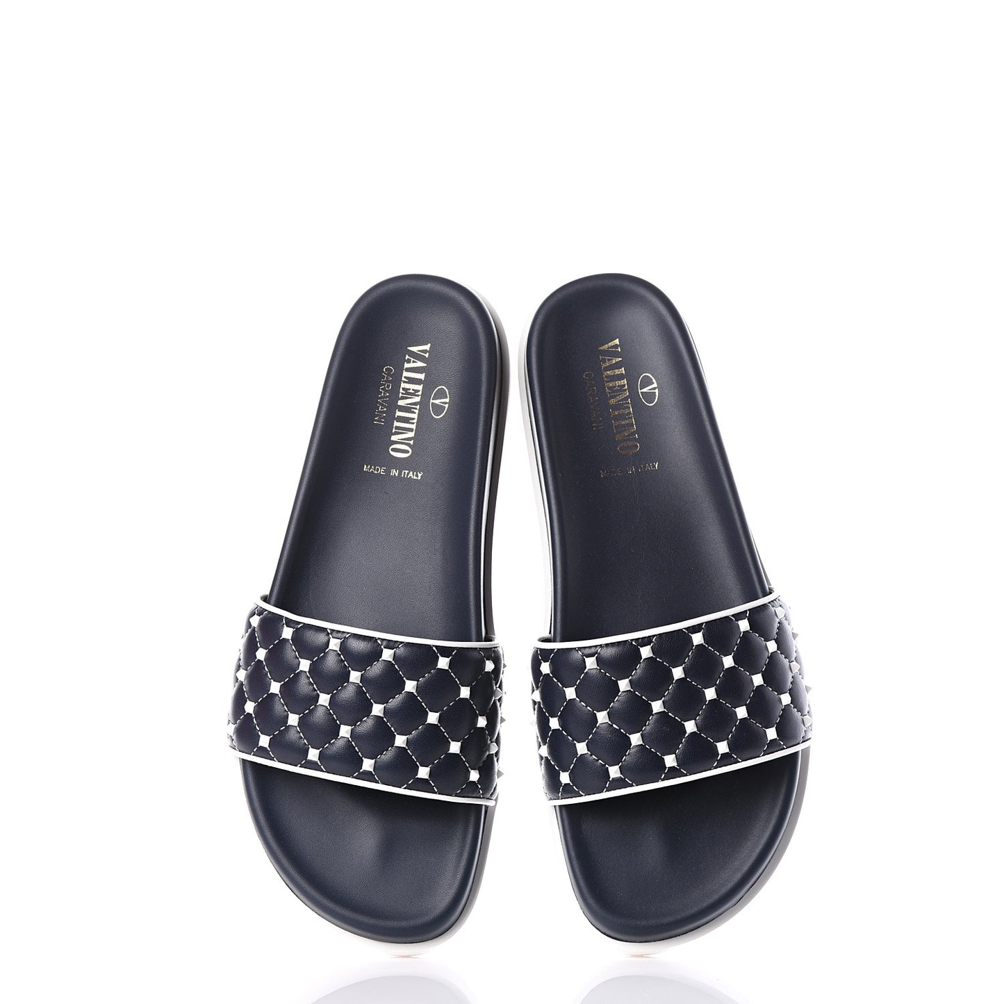 Nappa Free Rockstud Spike Pool Slide Sandals 38 Marine
