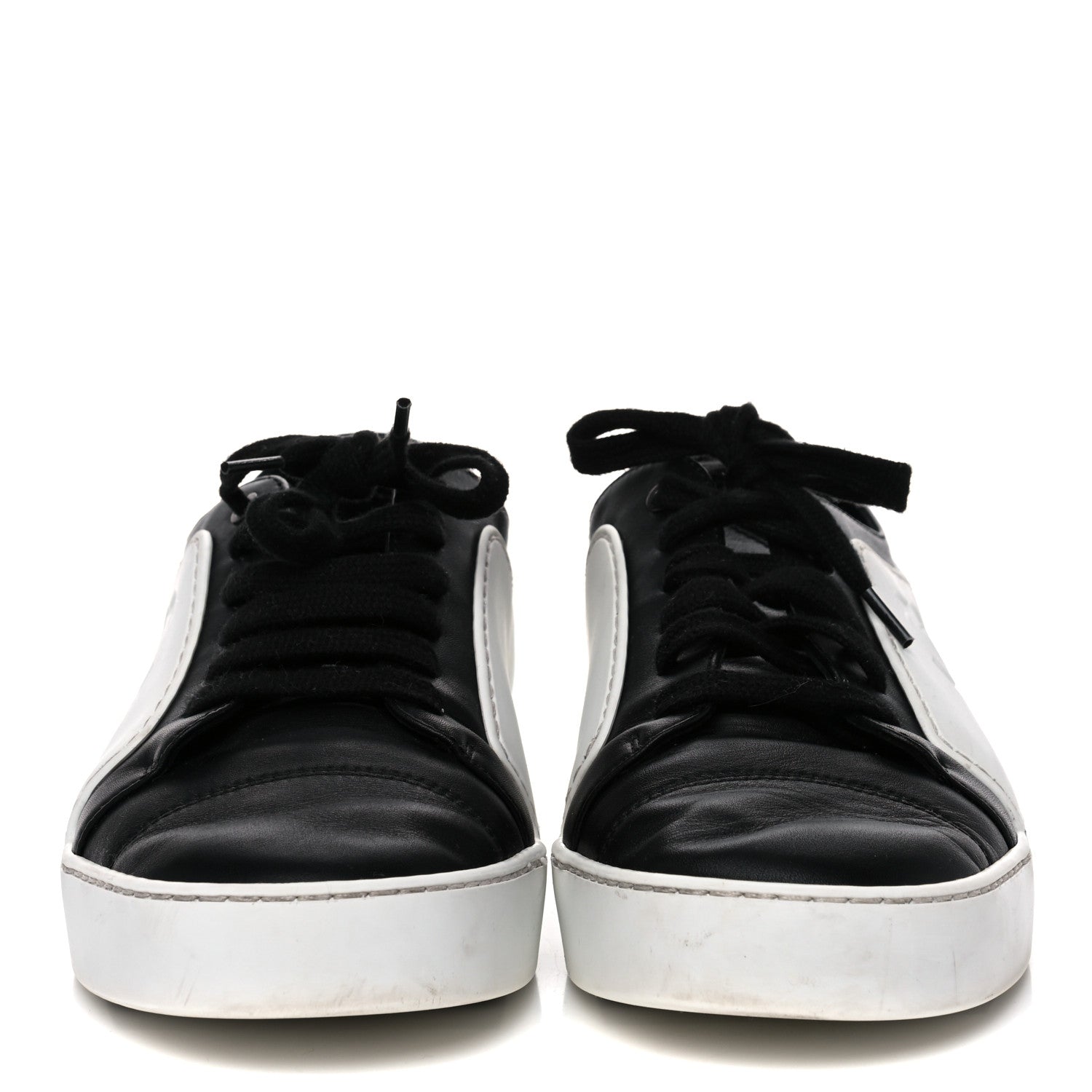 Chanel Calfskin Womens CC Sneakers 39.5 Black White 2 of 16