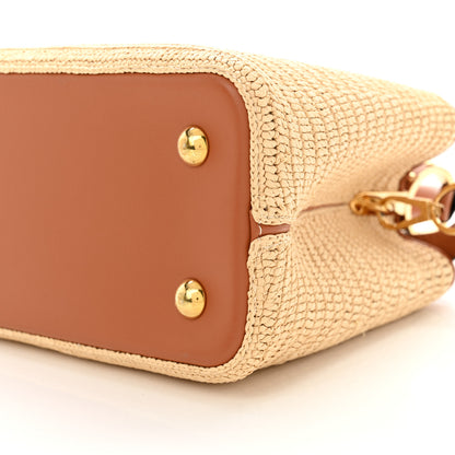 Louis Vuitton Raffia Capucines MM Caramel Ecru 10 of 10