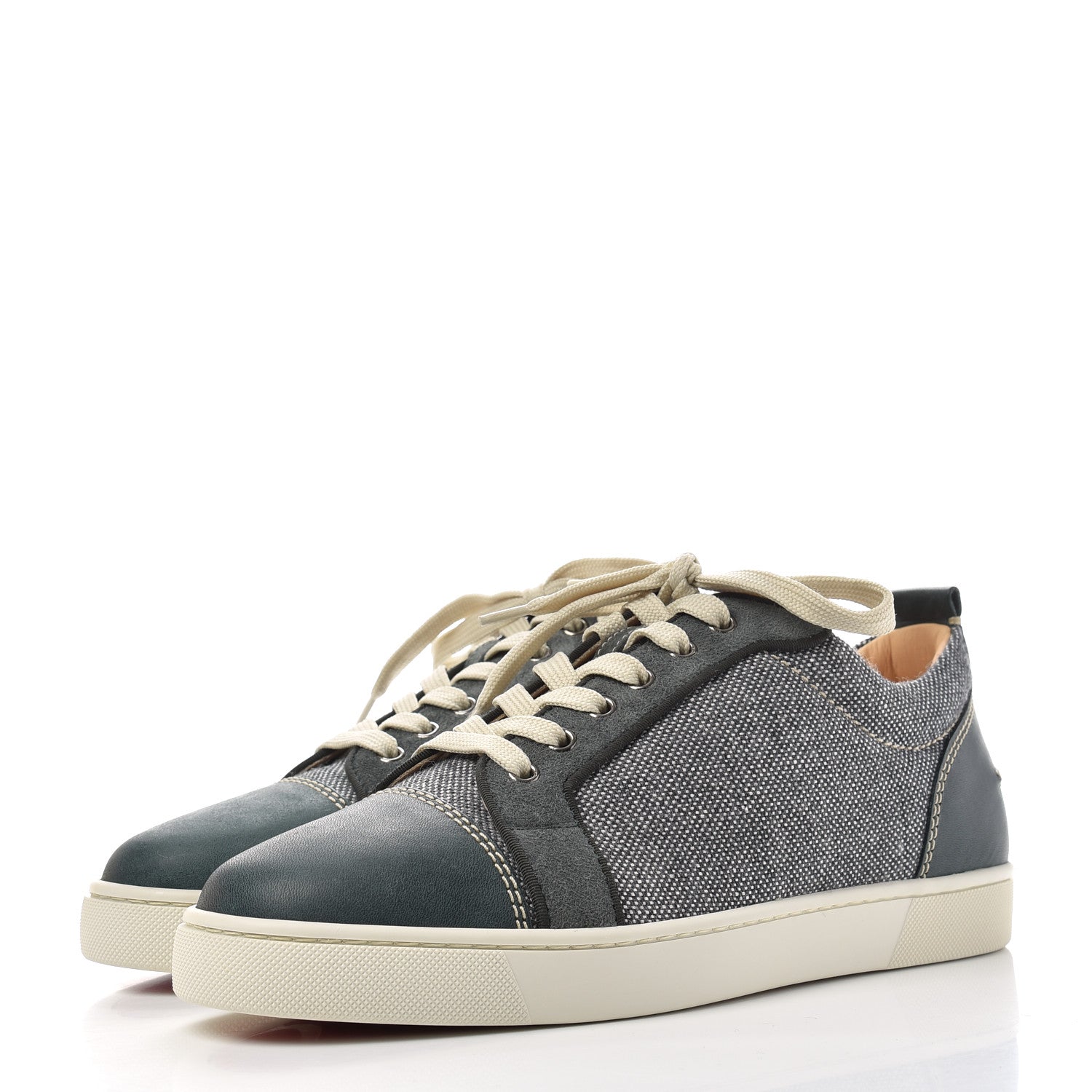Christian Louboutin Calfskin Veau Velours Lisse Mens Louis Junior Flat Sneakers 42.5 Tsar 3 of 12