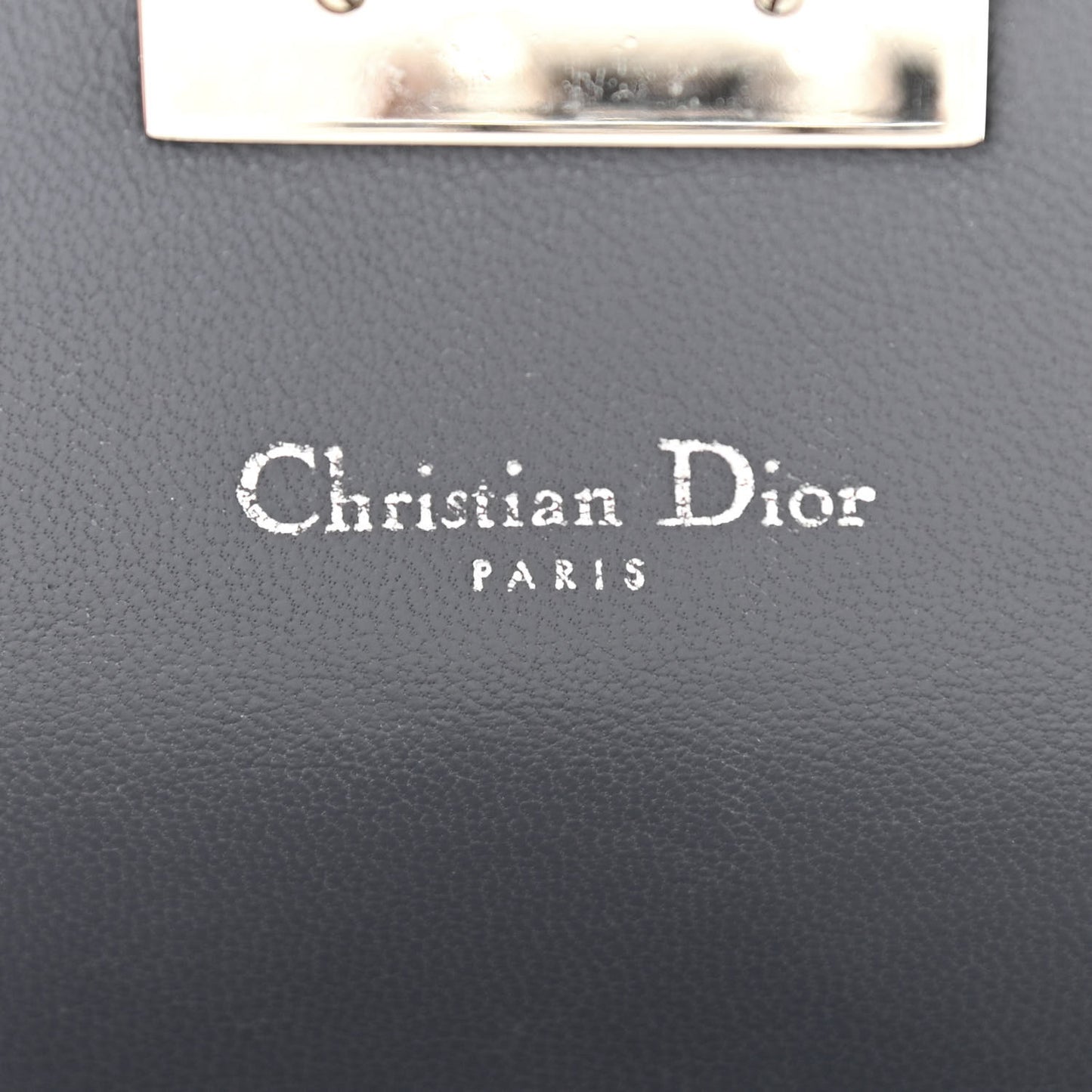 Metallic Calfskin Cannage Miss Dior Promenade Pouch Grey