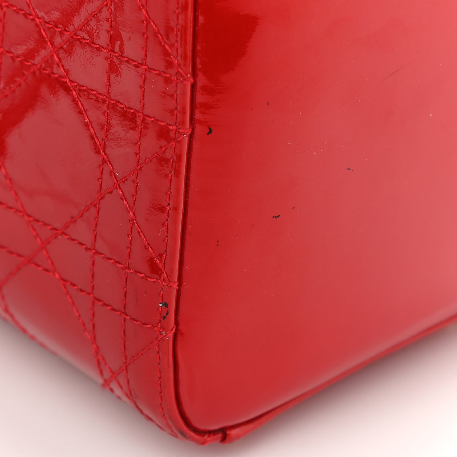 Christian Dior Patent Cannage Stitched Medium Lady Dior Red 14 of 14