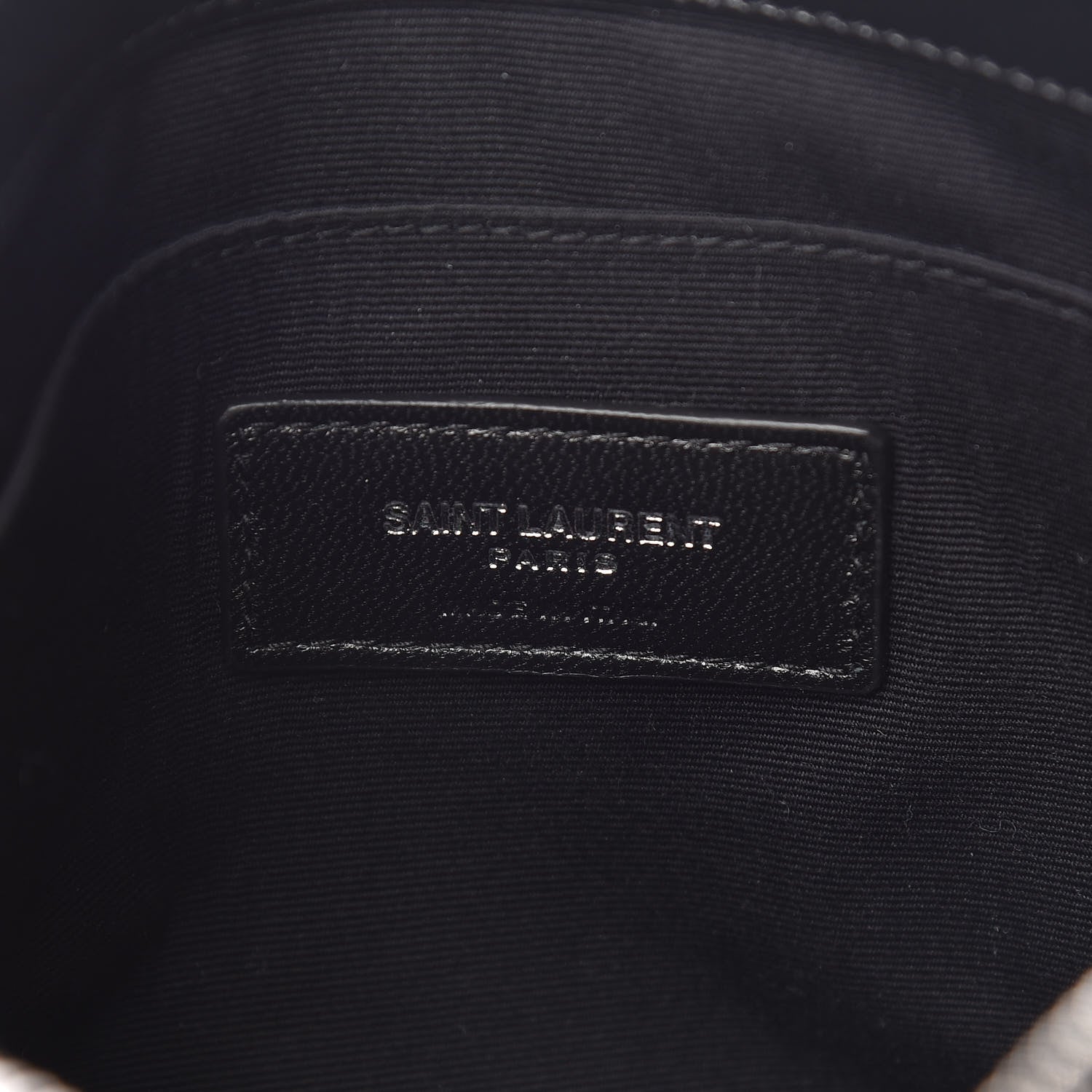 Saint Laurent Calfskin Musical Notes Zip Pouch Black 6 of 8
