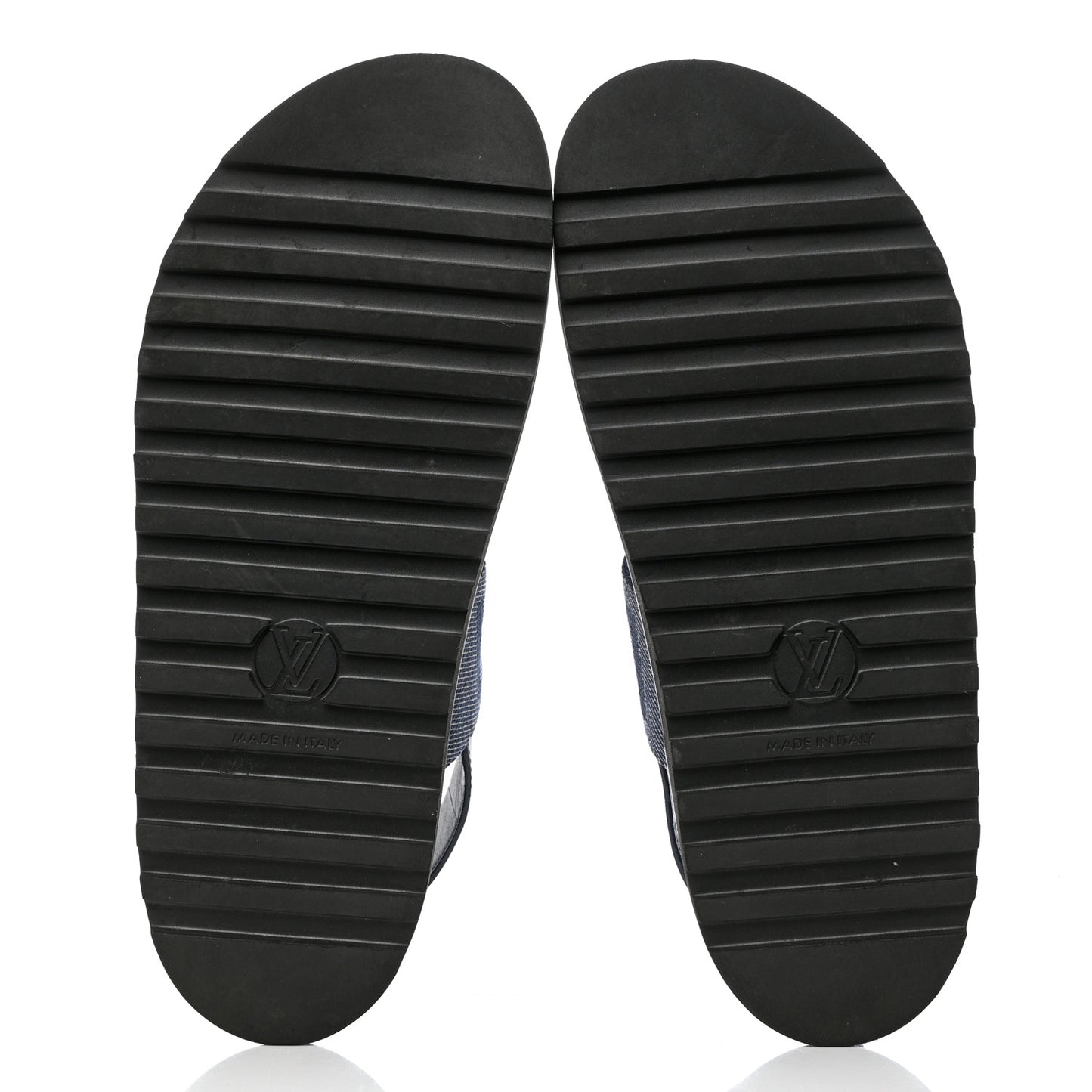 Monogram Denim Paseo Flat Comfort Sandals 37.5 Navy Blue