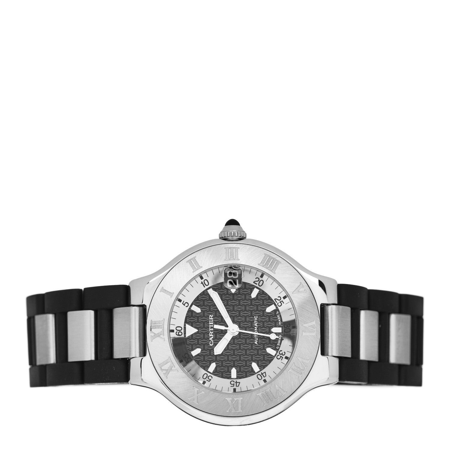 Cartier Stainless Steel Rubber 37mm Must de 21 Autoscaph Automatic Watch Black 2 of 4
