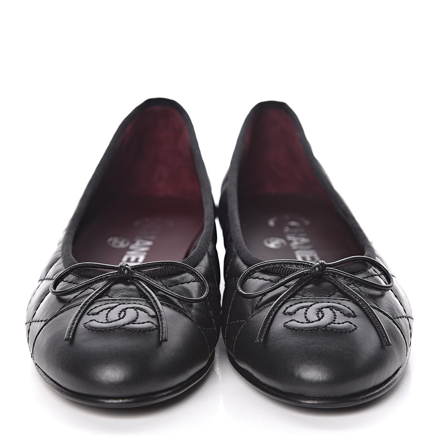 Chanel Aged Calfskin Quilted Cap Toe Ballerina Flats 35.5 Black 2 of 10