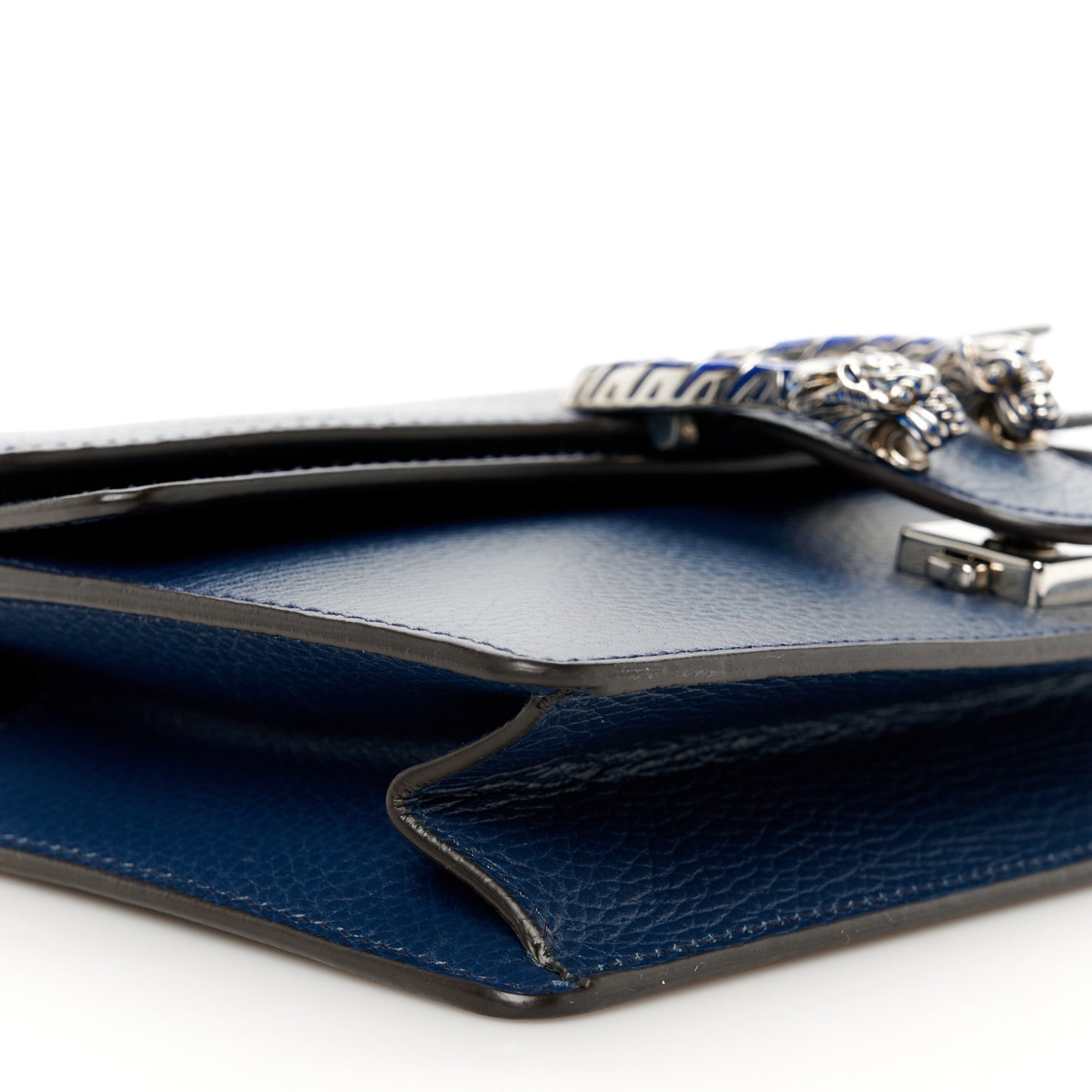 Dollar Calfskin Enamel Small Dionysus Shoulder Bag Blue Agata Electric Blue
