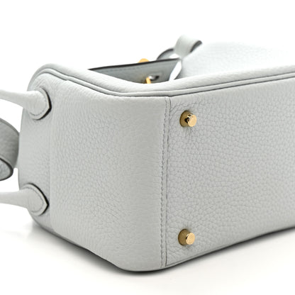 Hermes Taurillon Clemence Mini Lindy 20 Bleu Pale 9 of 10