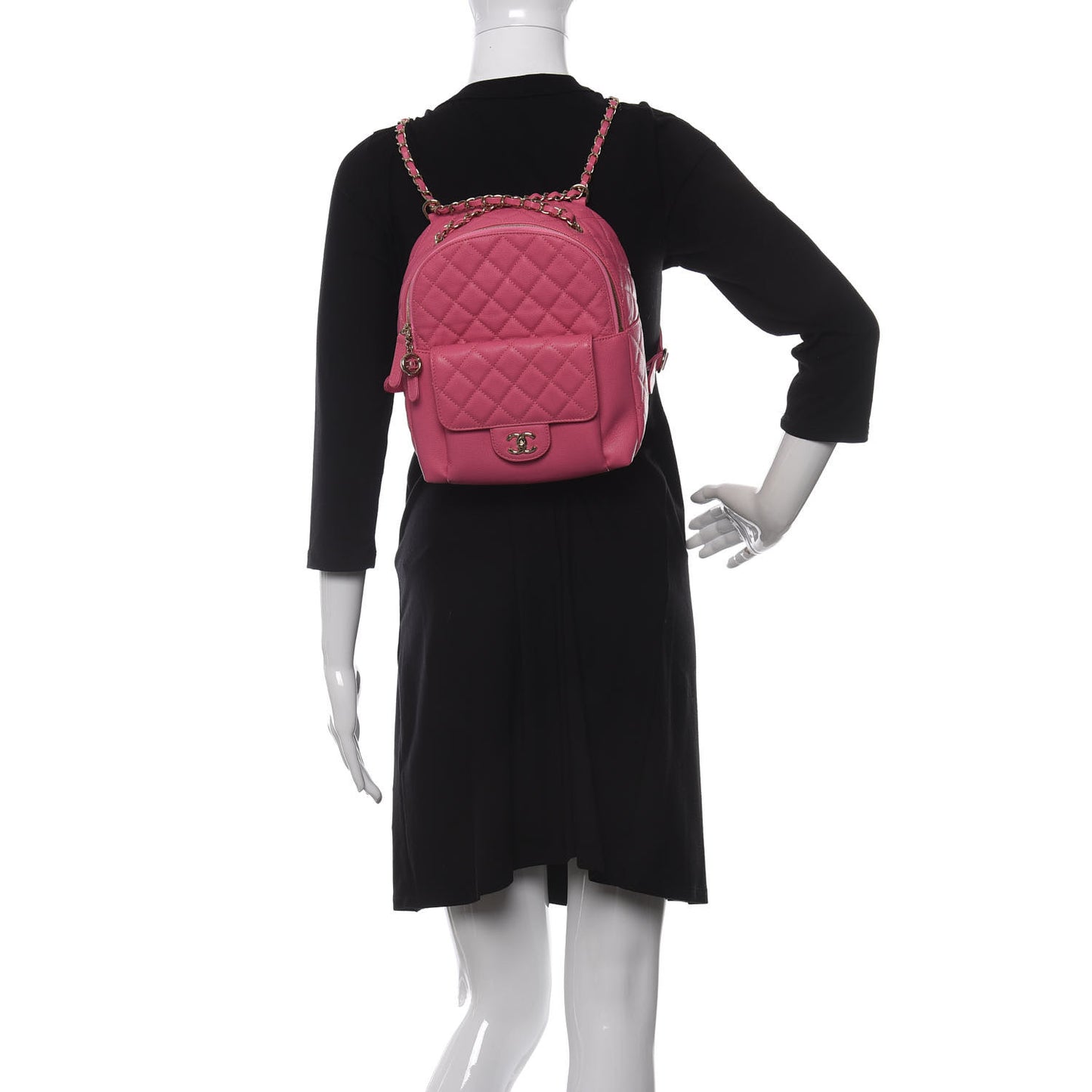 Caviar Quilted Large CC Day Backpack Pink