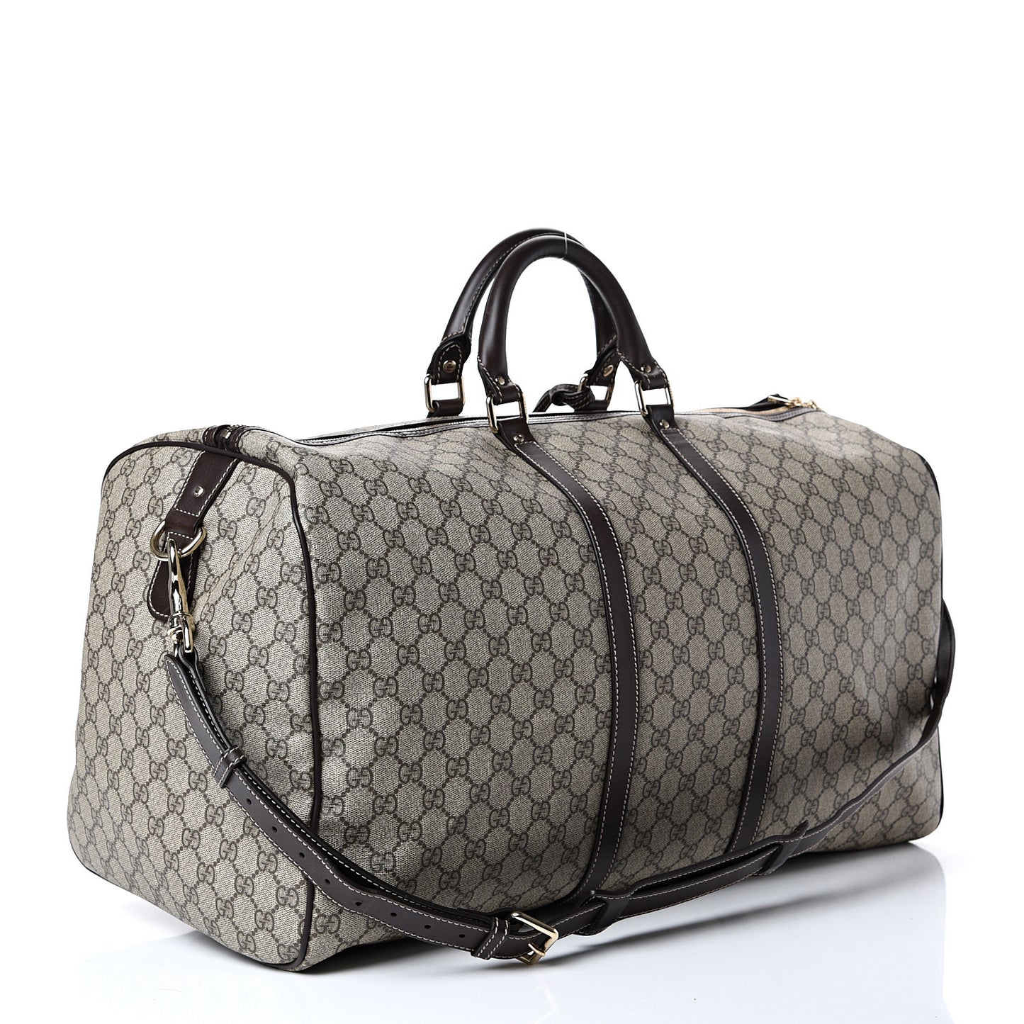 GG Plus Monogram Large Carry On Duffle Bag Brown