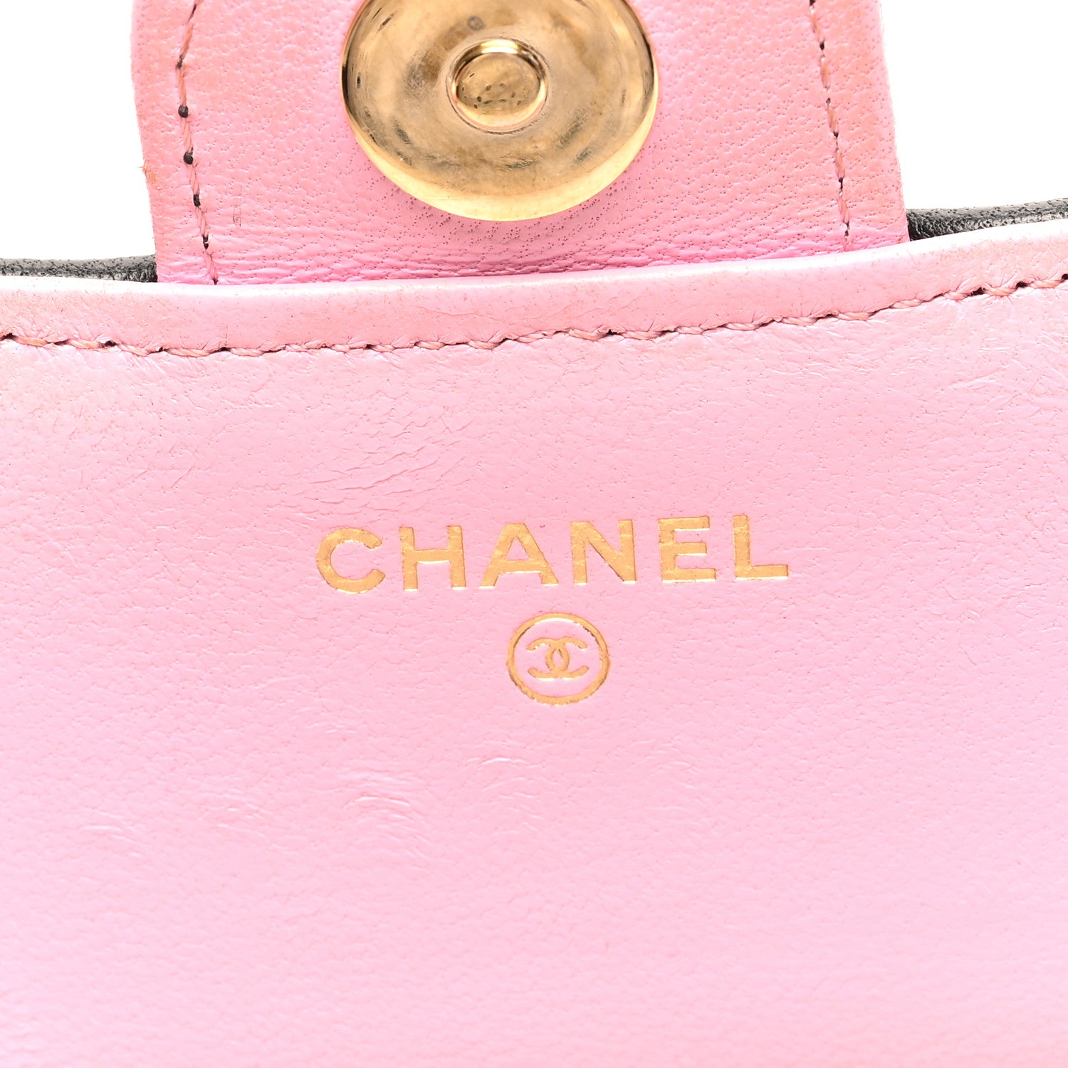 Chanel Lambskin Quilted Flap Phone Holder With Chain Black Lilac 6 of 10