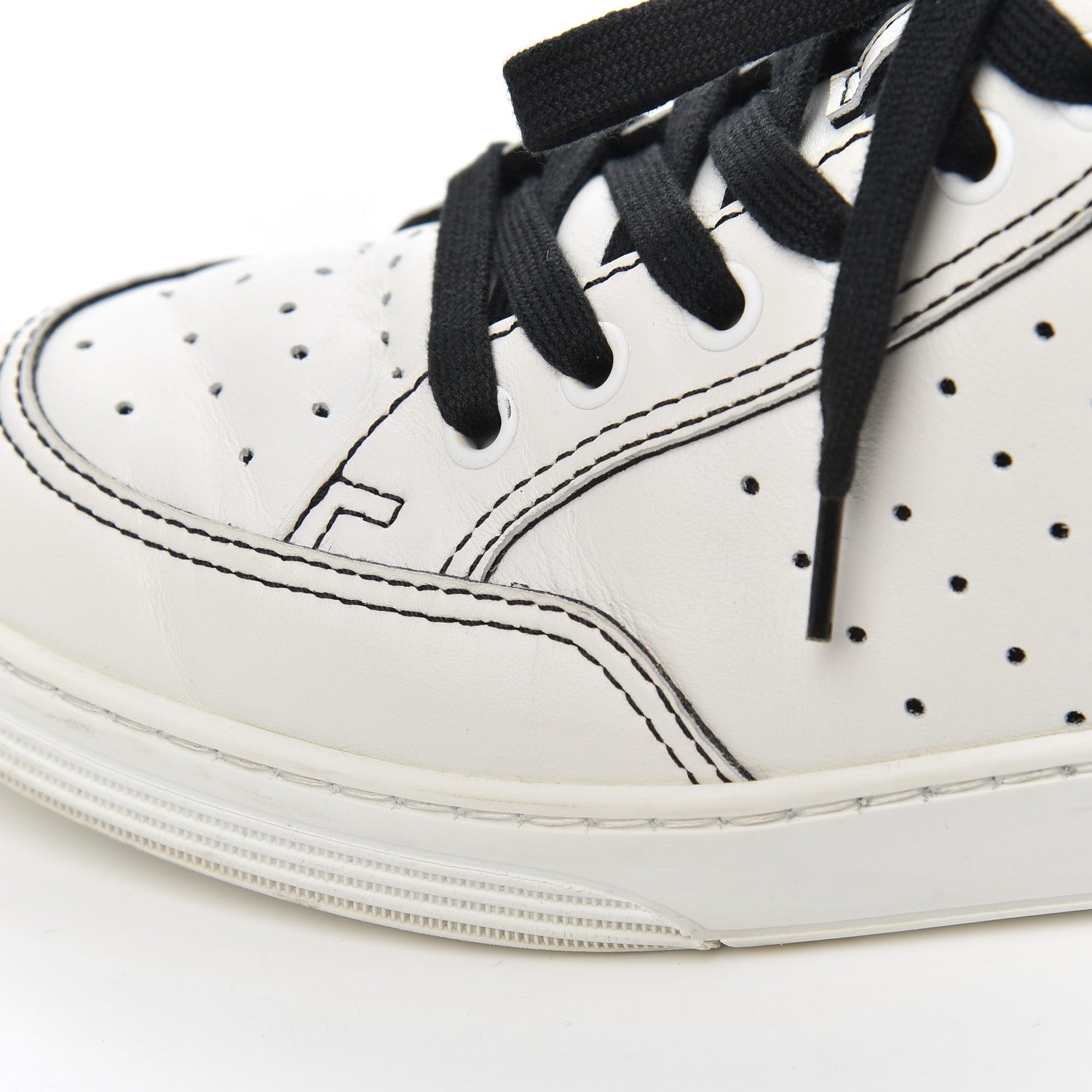 Chanel Calfskin Womens Logo Sneakers 39 White Black 9 of 23