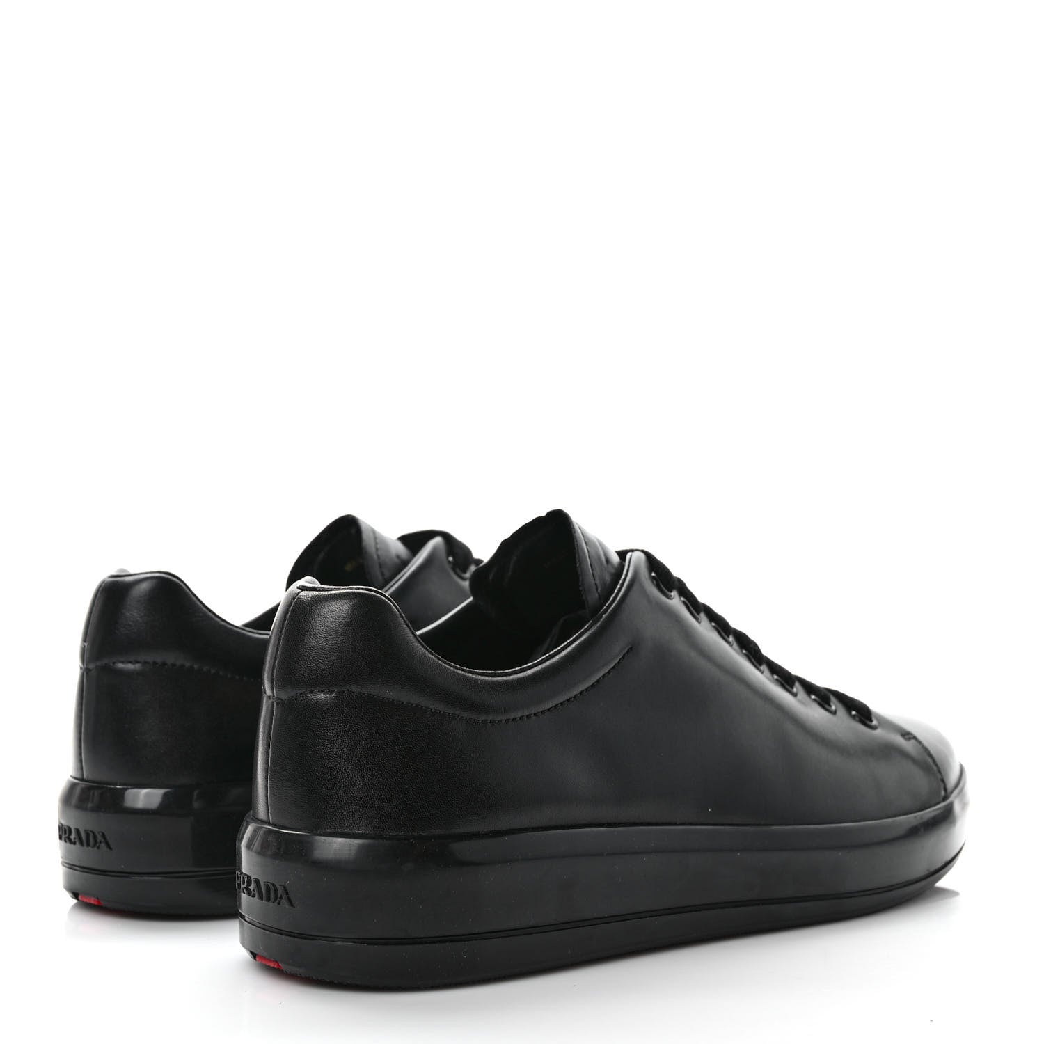 Prada Vitello Soft Low Top Sneakers 39 Black 4 of 6
