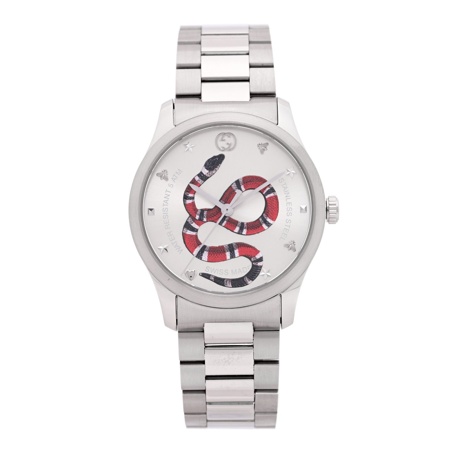 Gucci Stainless Steel 38mm G-Timeless Snake Quartz Watch 1 of 5