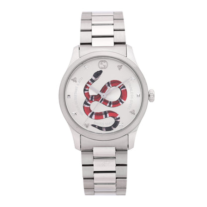 Gucci Stainless Steel 38mm G-Timeless Snake Quartz Watch 1 of 5