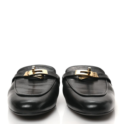 Hermes Goatskin Oz Mules 38 Black 2 of 8