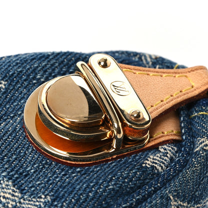 Louis Vuitton Monogram Denim Speedy GM Pochette Case 5 of 8