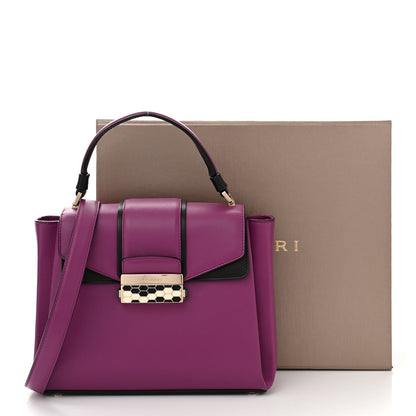 Bulgari Calfskin Serpenti Viper Top Handle Bag Purple 12 of 12