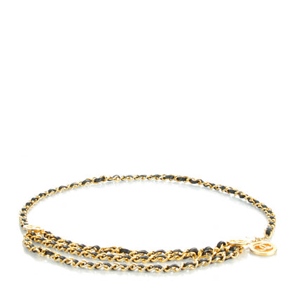Chanel Lambskin Chain CC Medallion Belt Black Gold 1 of 7