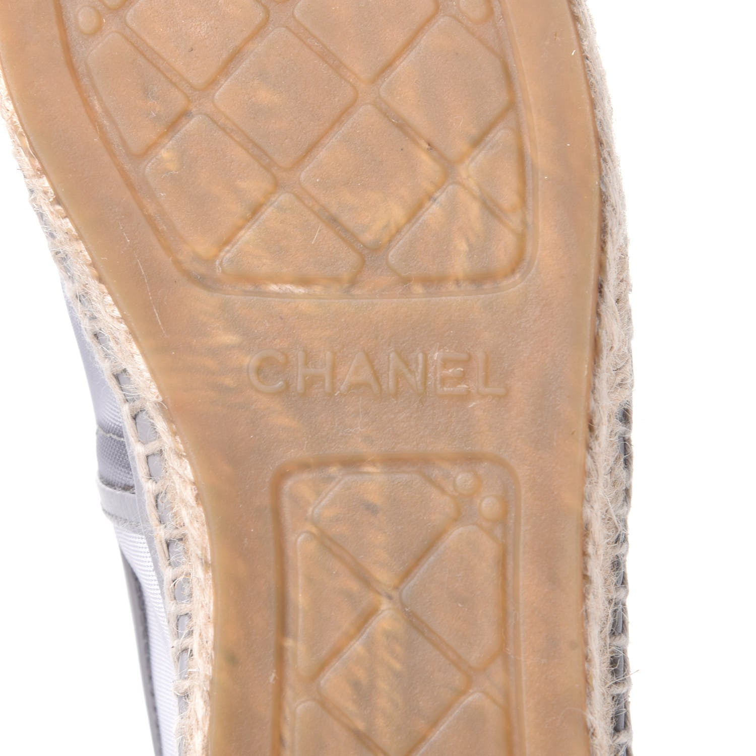 Chanel Mesh Grosgrain CC Espadrilles 37 Grey 8 of 9