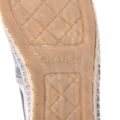 Chanel Mesh Grosgrain CC Espadrilles 37 Grey 8 of 9