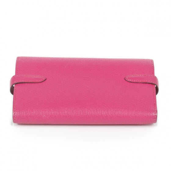 Chevre de Coromandel Medium Kelly Wallet Fuchsia