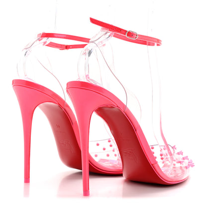 Christian Louboutin PVC Patent Perle Spikoo 100 Pumps 41 Fluo Pink 5 of 9
