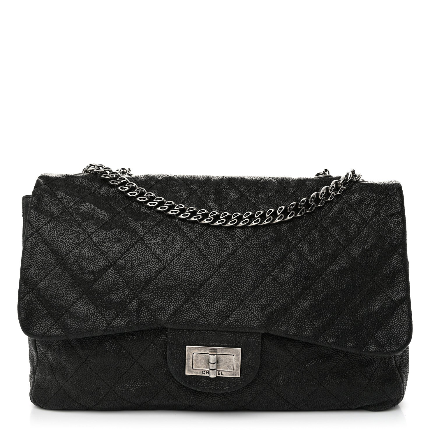 Chanel Washed Caviar Quilted 2.55 Reissue 227 Bijoux Chain Flap Black 1 of 10