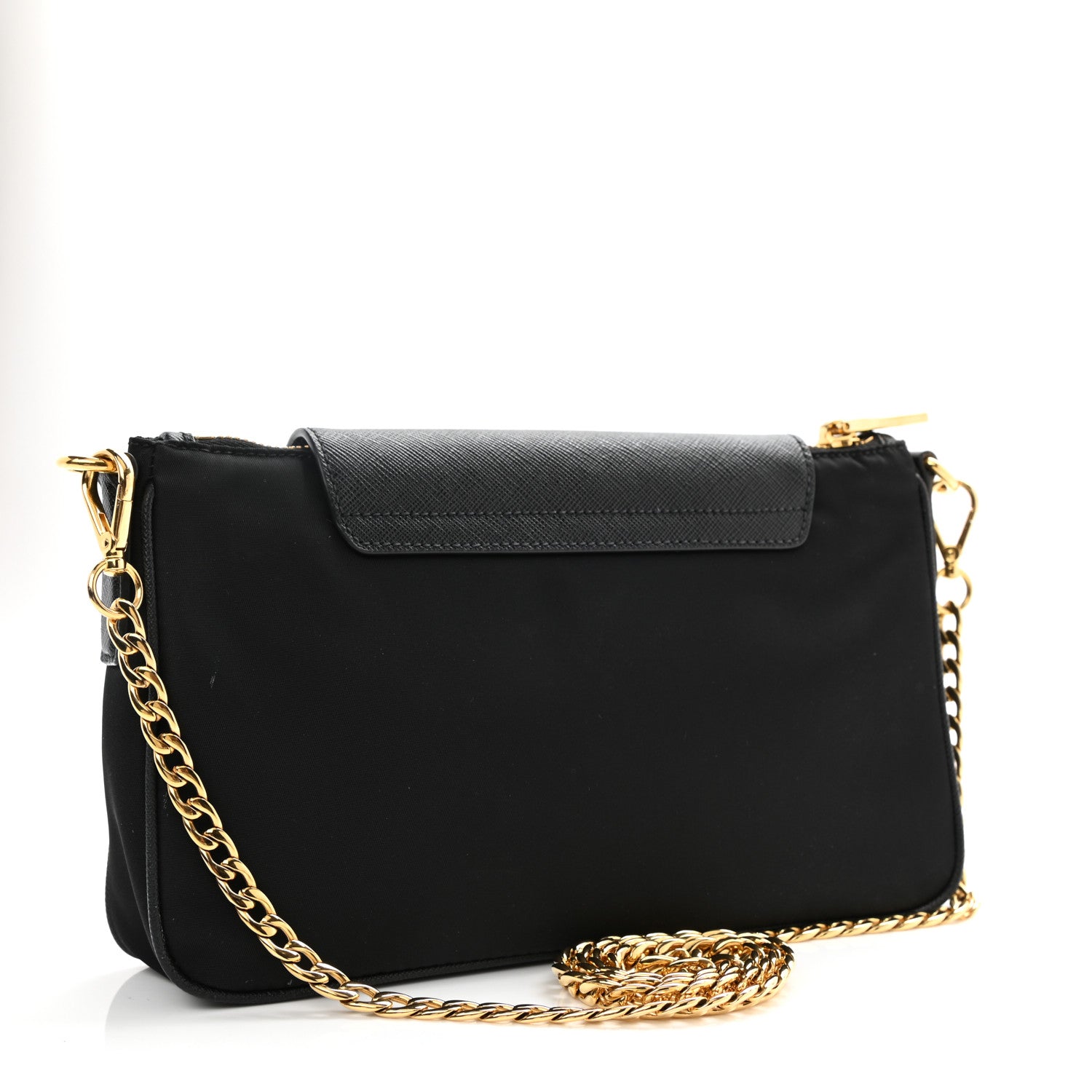 Prada Tessuto Nylon Saffiano Crossbody Bag Black 3 of 11