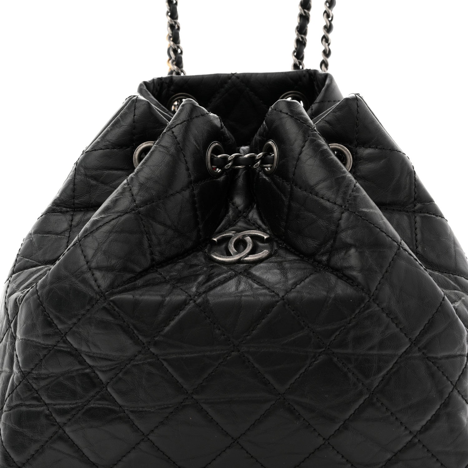 Chanel Aged Calfskin Quilted Small Gabrielle Backpack Black 8 of 12