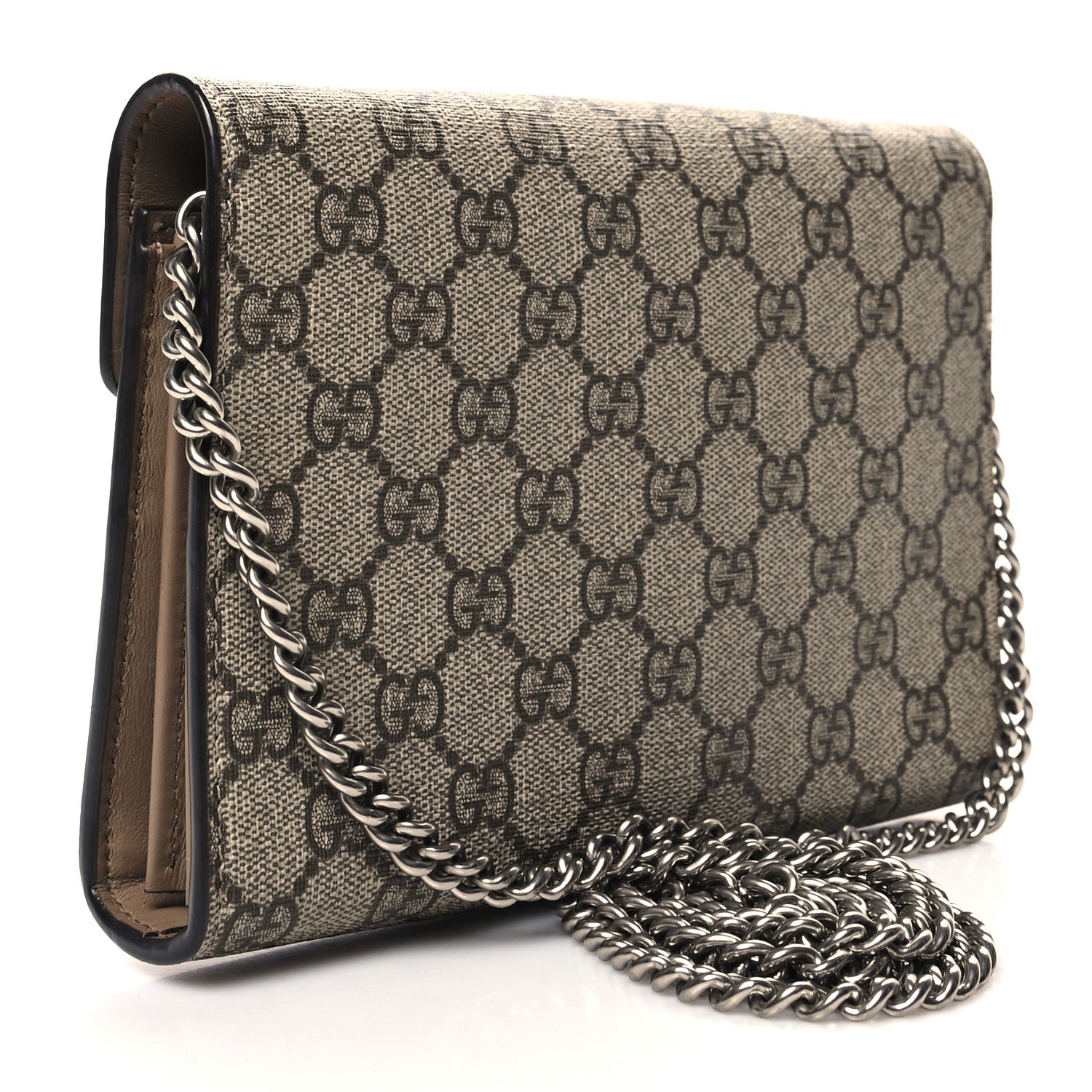 Gucci GG Supreme Monogram Mini Dionysus Chain Wallet Beige Taupe 3 of 14