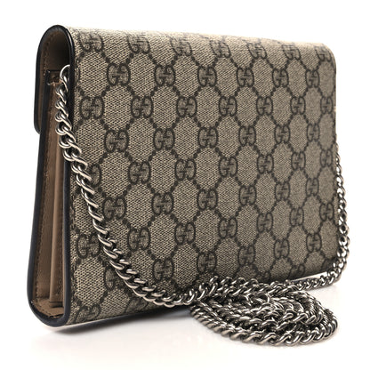 Gucci GG Supreme Monogram Mini Dionysus Chain Wallet Beige Taupe 3 of 14