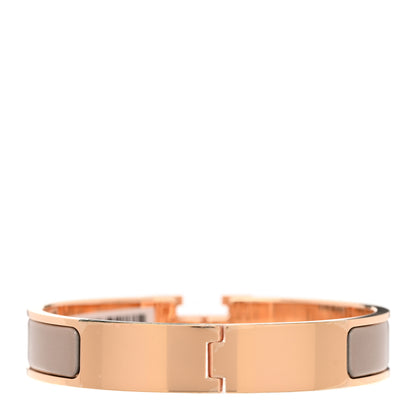Hermes Enamel Narrow Clic Clac H Bracelet PM Marron Glace 3 of 5