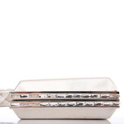 Judith Leiber Satin Crystal Framed Evening Clutch Silver 13 of 19