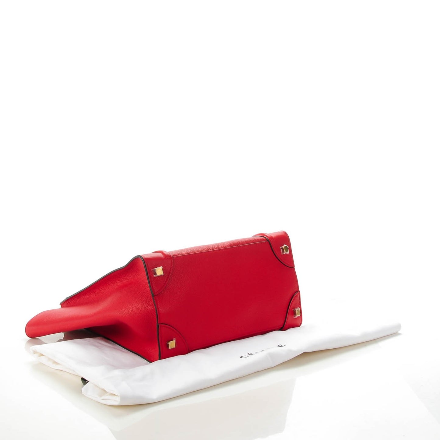 Drummed Calfskin Mini Luggage Coquelicot