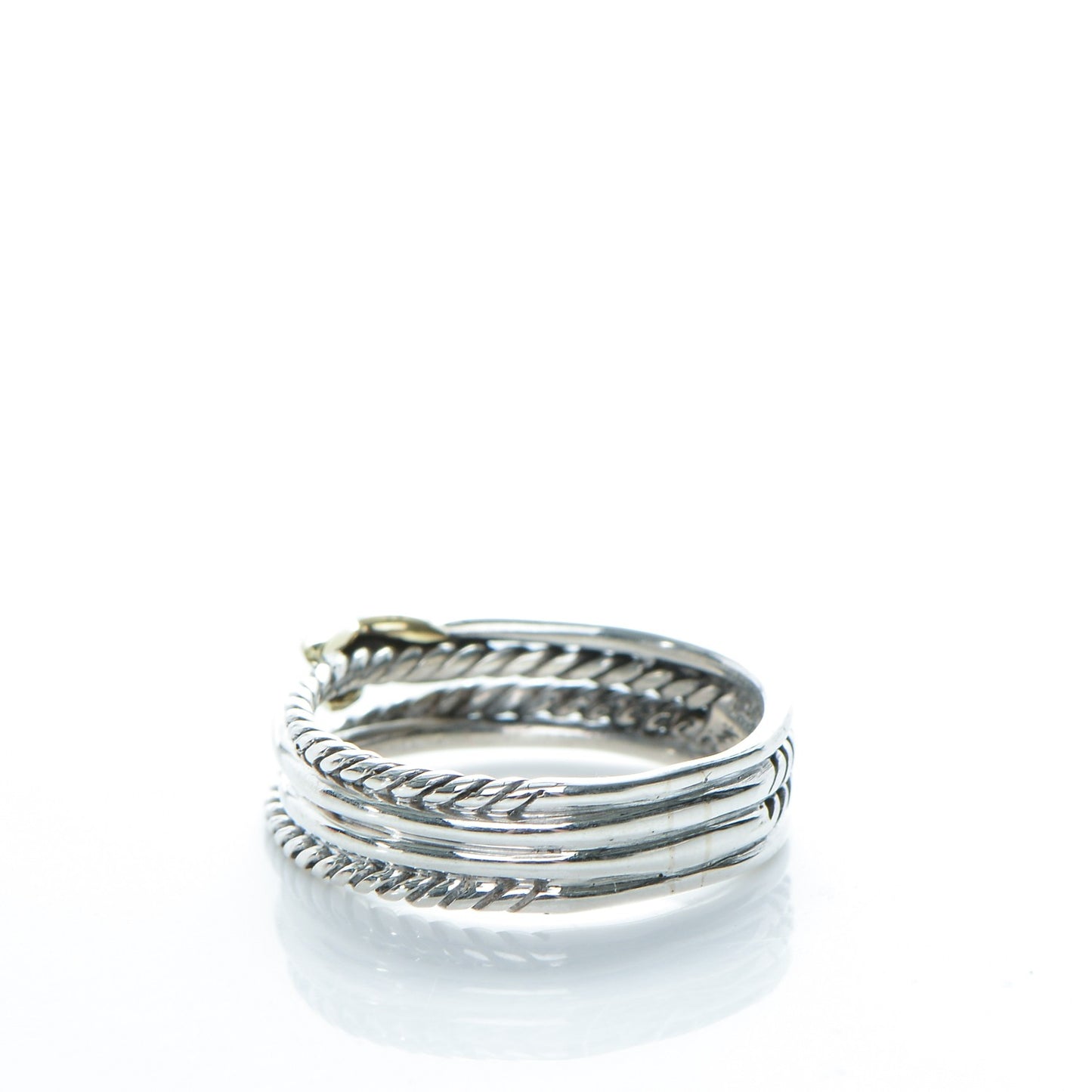 Sterling Silver 18K Yellow Gold 6mm X Crossover Ring 60 9