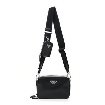 Prada Spazzolato Small Brique Crossbody Bag Black 1 of 10