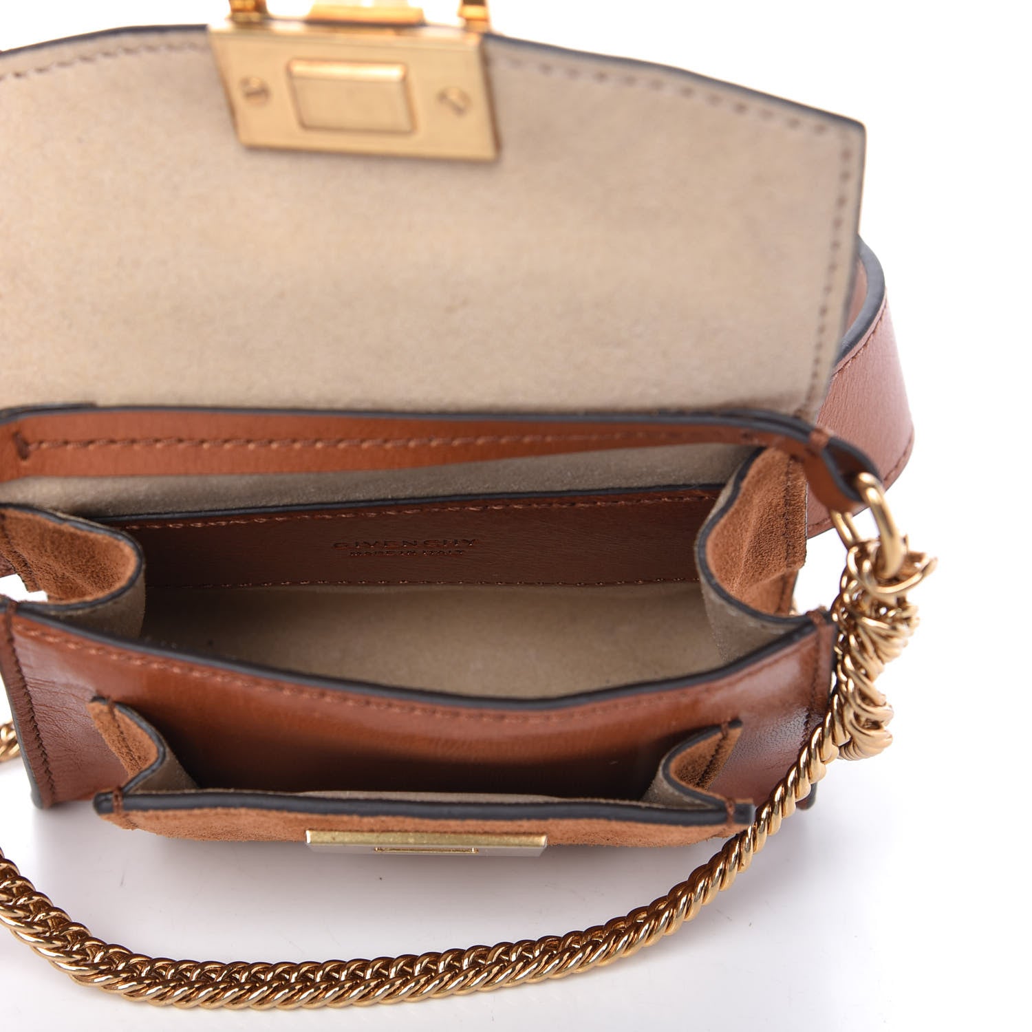 Givenchy Goatskin Suede Nano GV3 Belt Bag Chestnut 6 of 10
