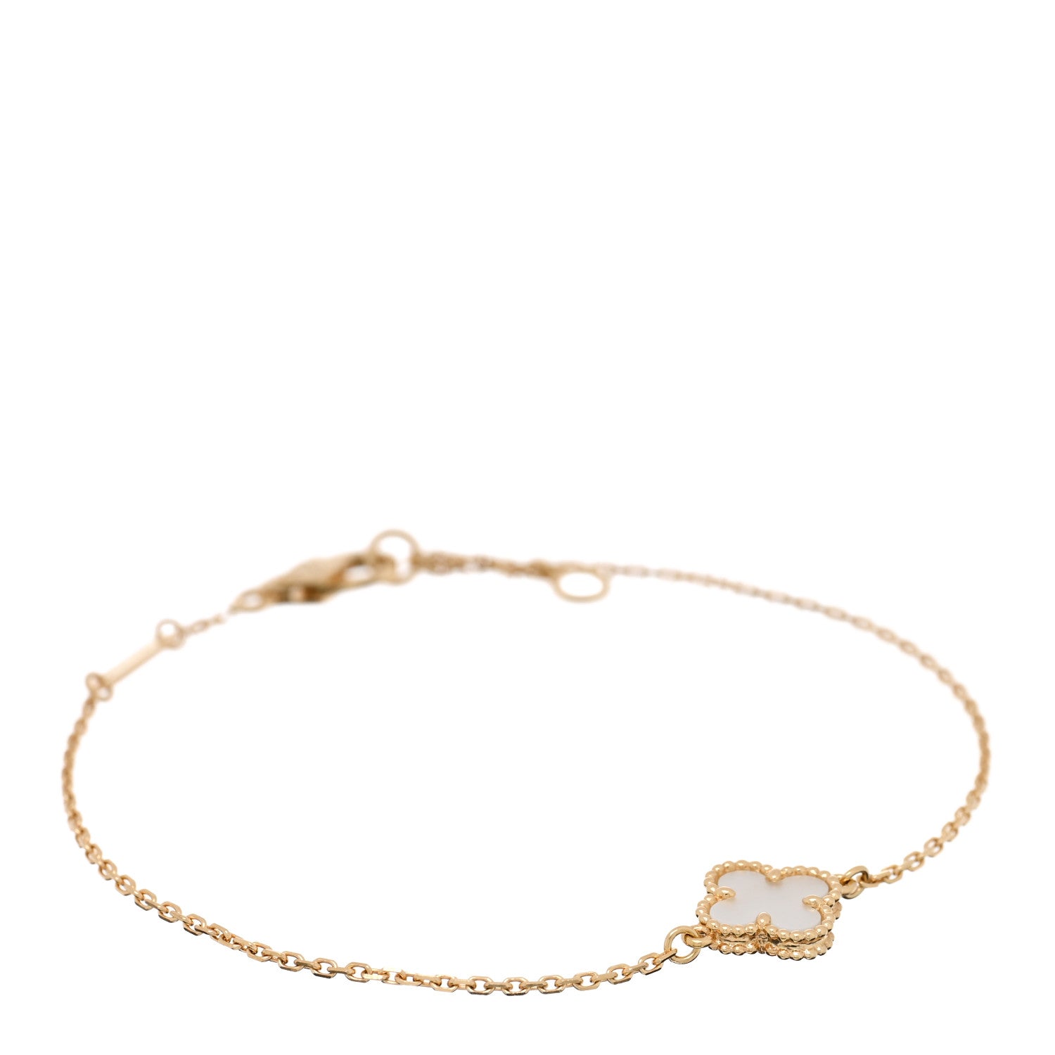 Van Cleef & Arpels 18K Yellow Gold Mother of Pearl Sweet Alhambra Bracelet 1 of 4