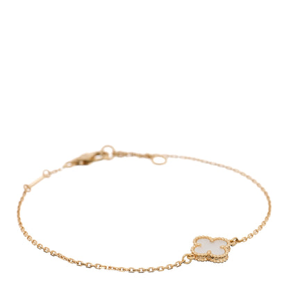 Van Cleef & Arpels 18K Yellow Gold Mother of Pearl Sweet Alhambra Bracelet 1 of 4