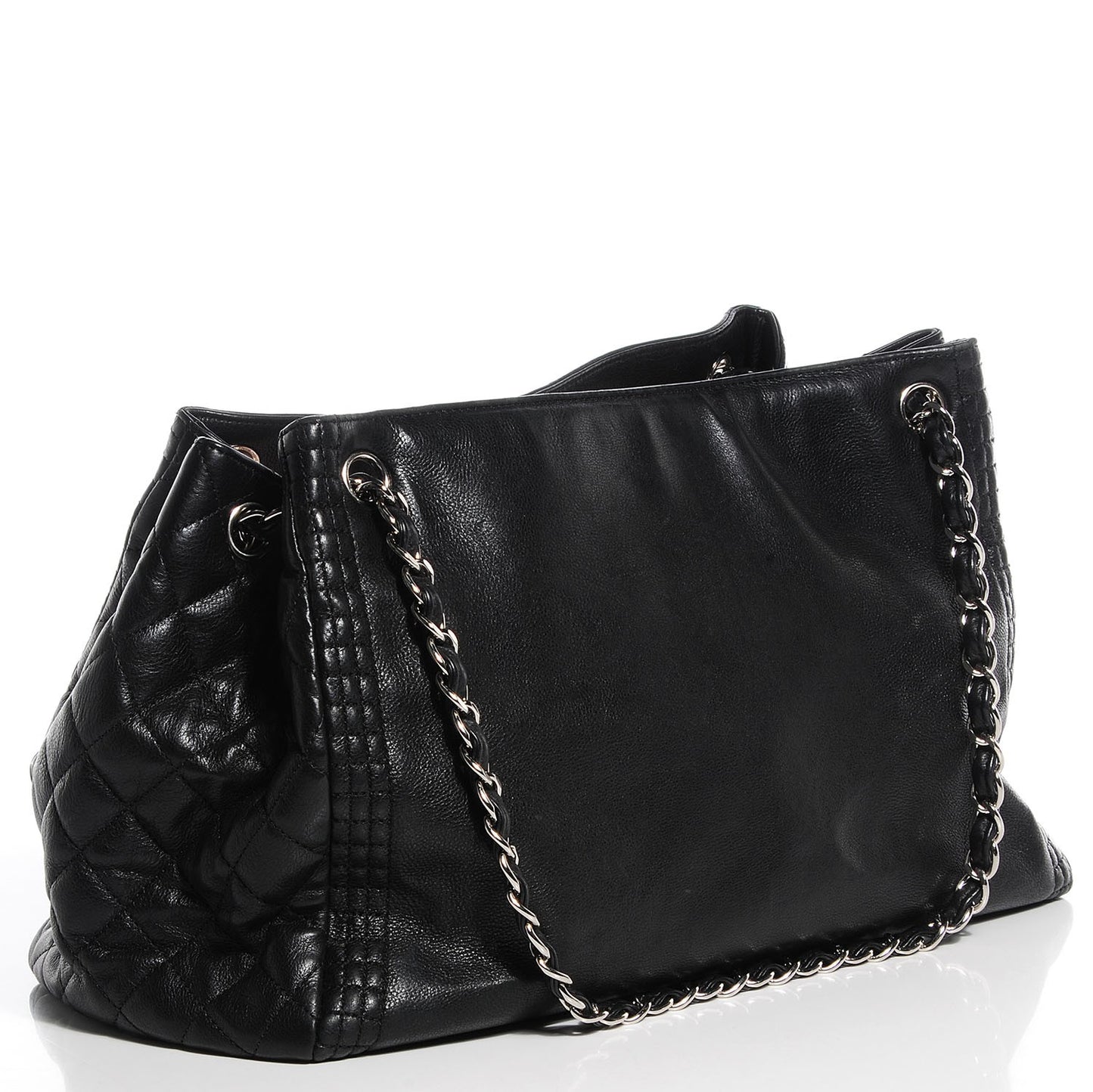 Calfskin Coco Bengal Open Accordion Tote Black