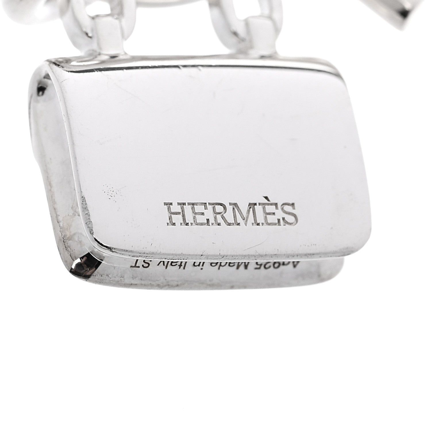 Hermes Sterling Silver Amulettes Constance Bracelet ST 3 of 5