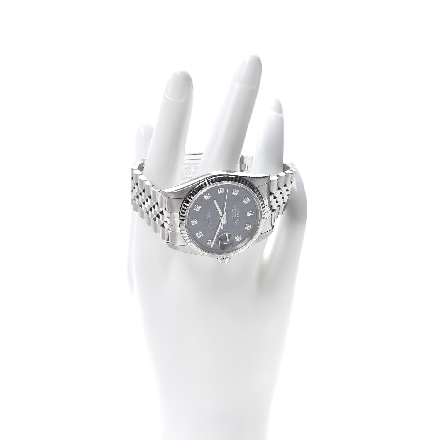 Rolex Stainless Steel 18K White Gold Diamond 36mm Oyster Perpetual Datejust Watch Sodalite 16234 2 of 7