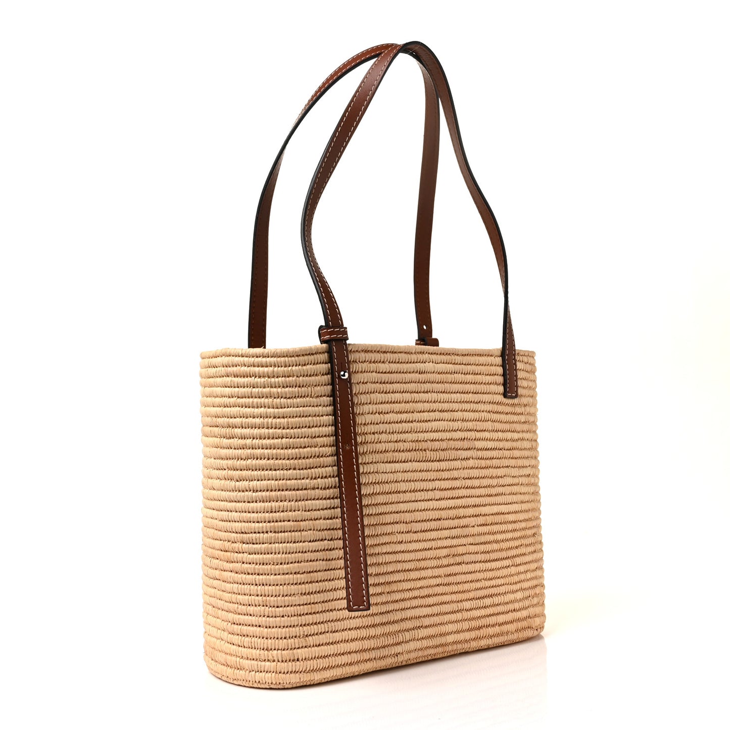 Raffia Small Square Basket Tote Bag Natural Tan