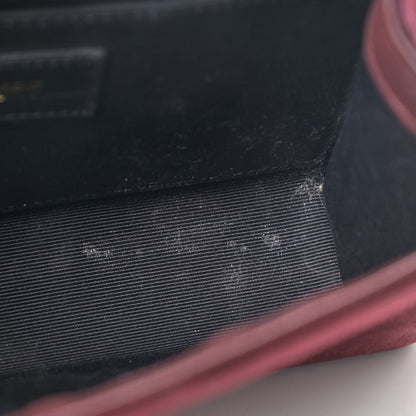 Saint Laurent Velvet Small Classic Monogram Kate Tassel Satchel Burgundy 10 of 15