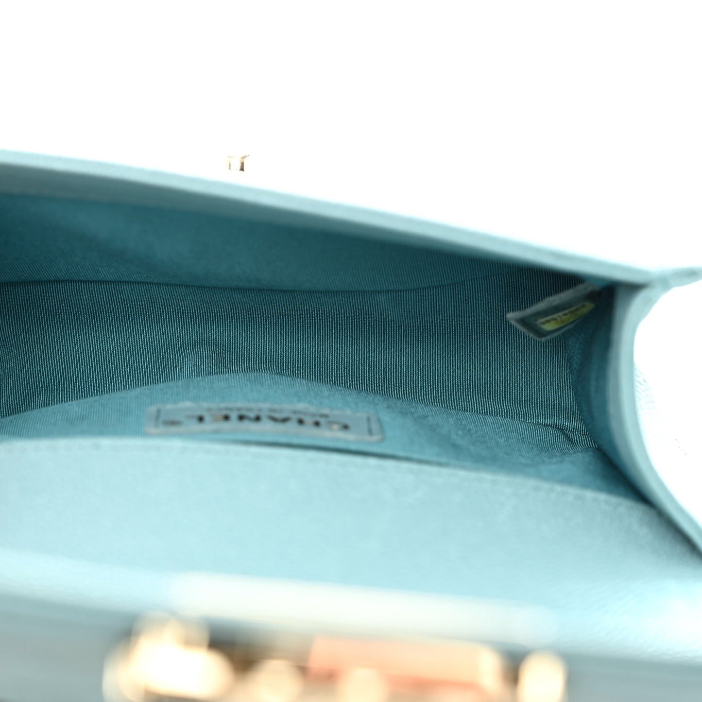 Caviar Quilted Small Boy Flap Light Blue