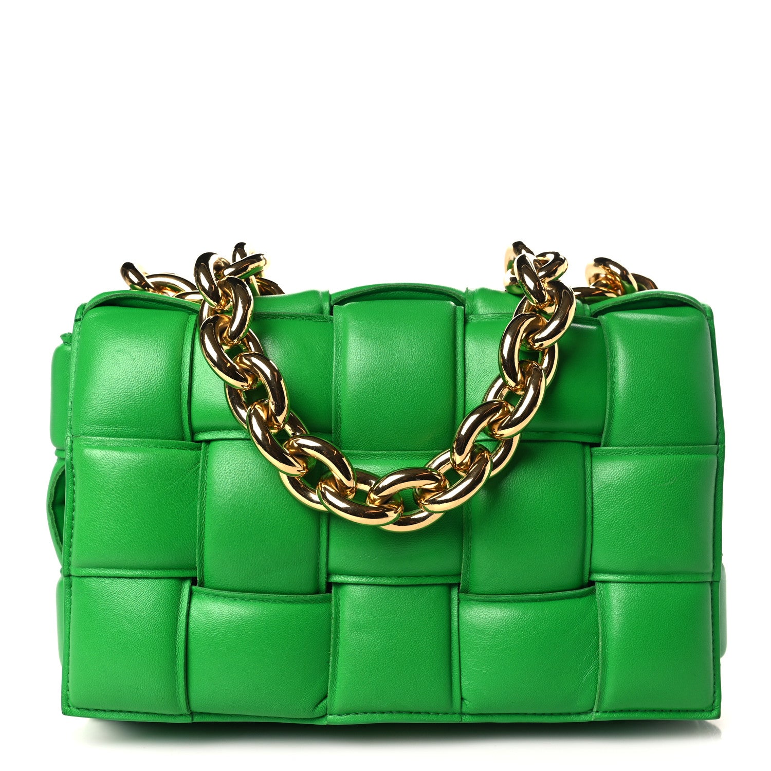 Bottega Veneta Lambskin Maxi Intreccio Padded Chain Cassette Crossbody Bag Parakeet 1 of 8
