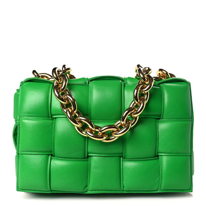 Bottega Veneta Lambskin Maxi Intreccio Padded Chain Cassette Crossbody Bag Parakeet 1 of 8
