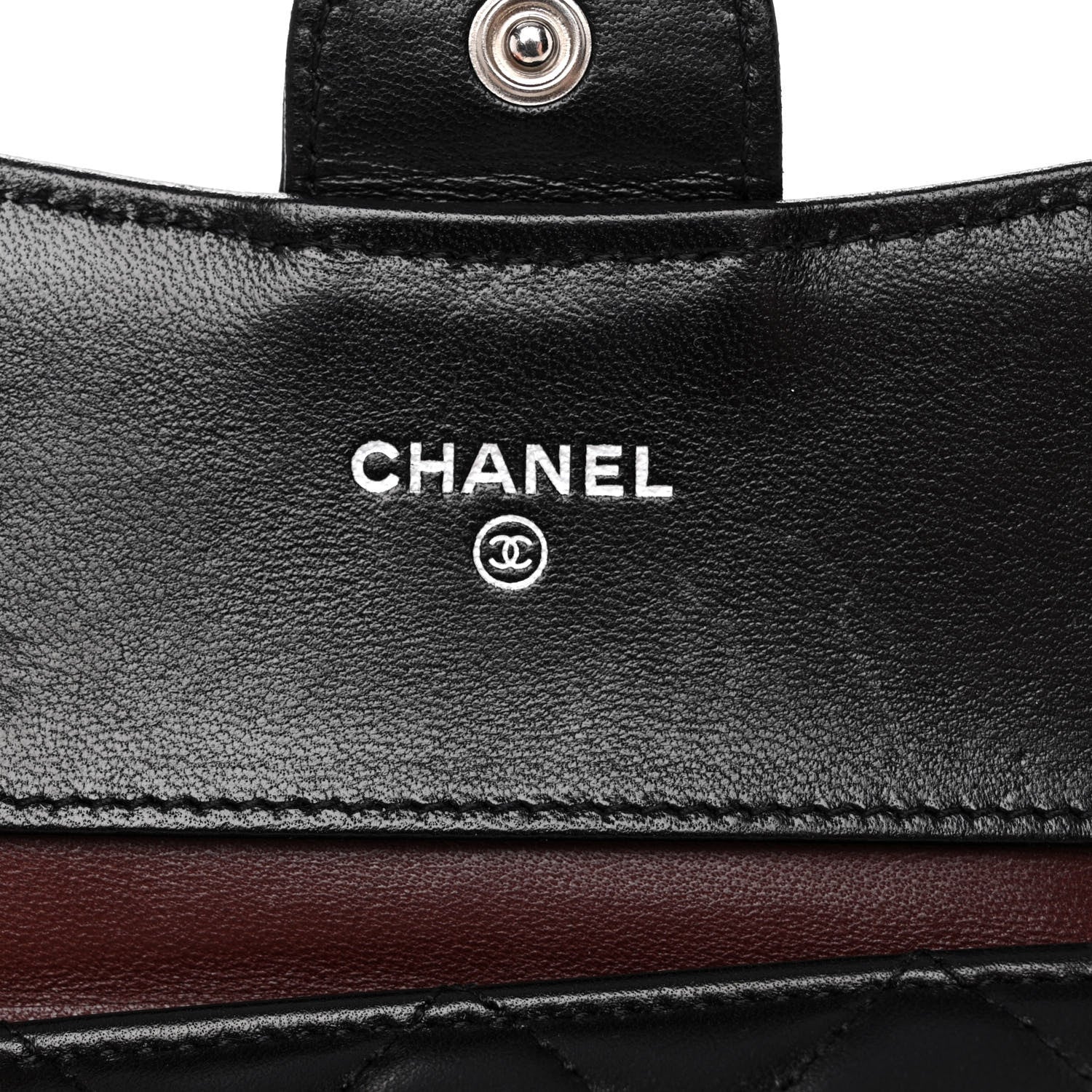 Chanel Lambskin Quilted Tri-Fold Flap Wallet Black 6 of 13