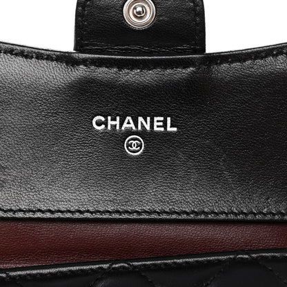 Chanel Lambskin Quilted Tri-Fold Flap Wallet Black 6 of 13